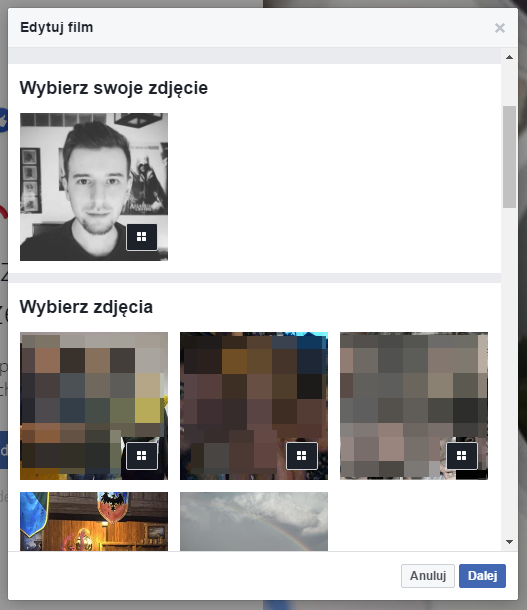 Edycja filmu na Dzień Przyjaciela na Facebooku