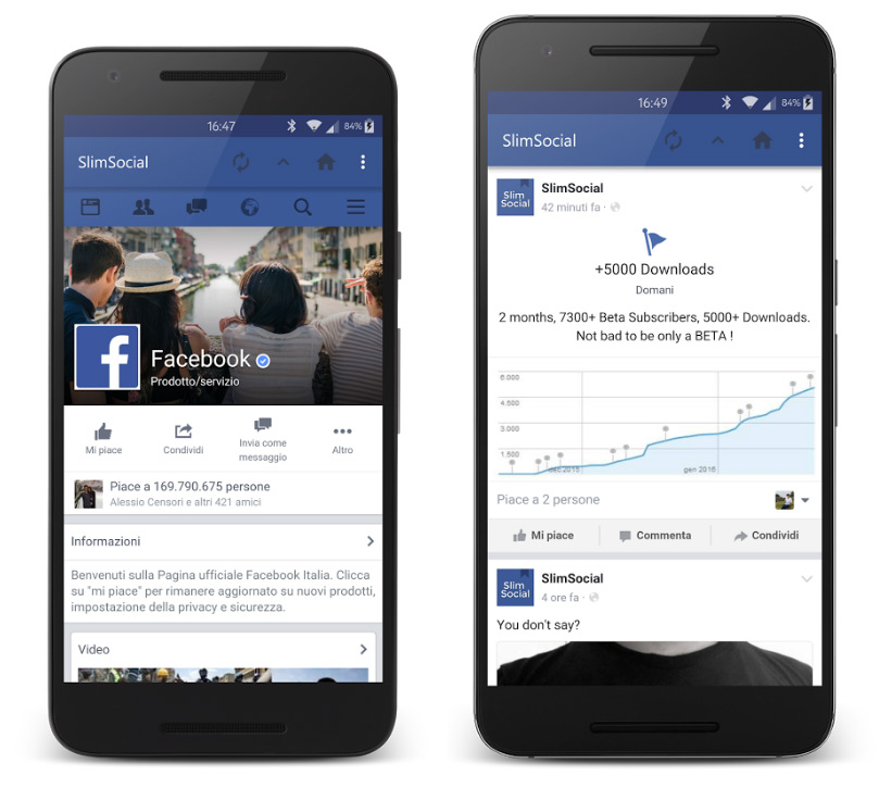 SlimSocial for Facebook