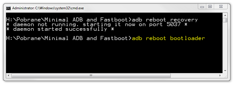 adb reboot bootloader - komenda ADB