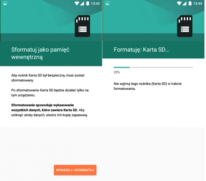 Formatowanie karty SD jako pamięci wewnętrznej w Androidzie Marshmallow