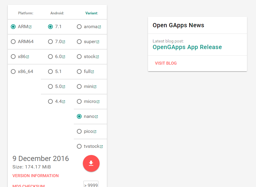 OpenGapps - pobieranie aplikacji Google