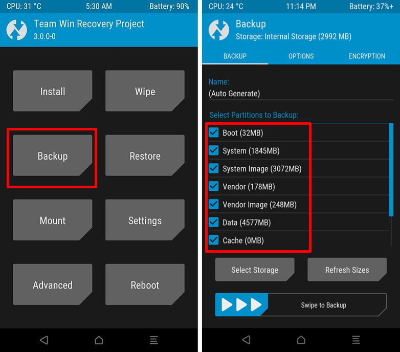 TWRP - Backup, czyli kopia zapasowa