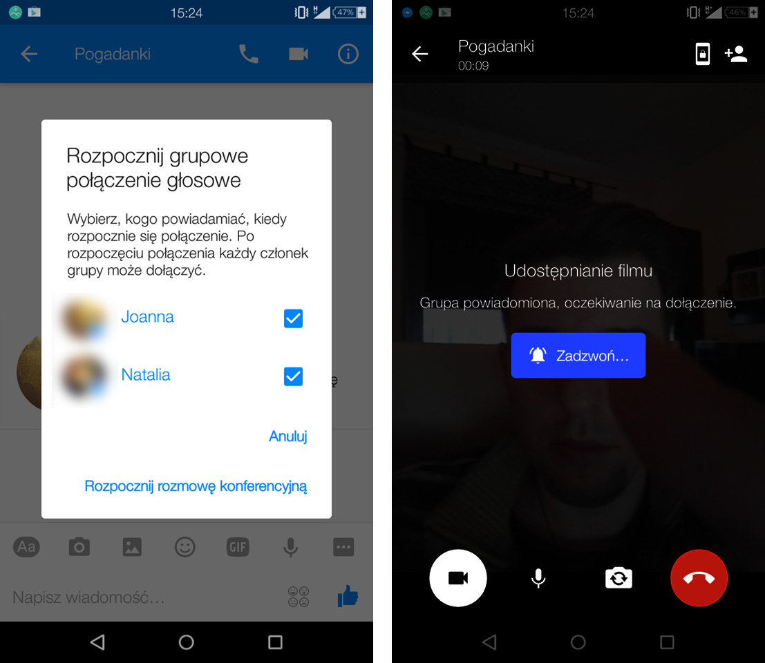 Rozpocznij wideorozmowę w Messengerze