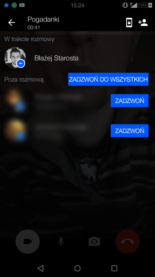 Powiadom znajomych o rozmowie wideo w Messengerze