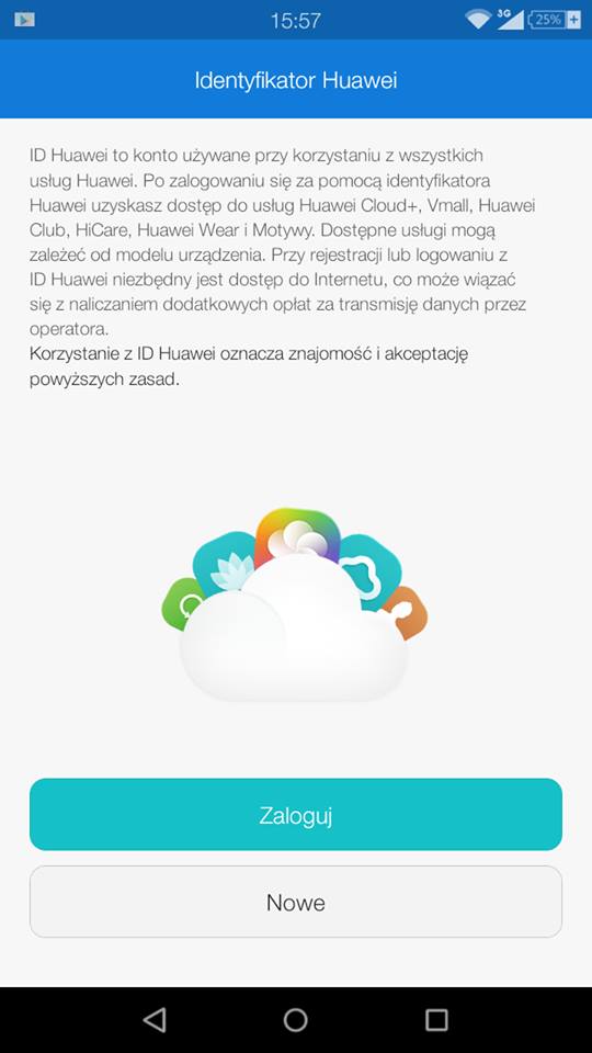 Logowanie się na konto Huawei ID