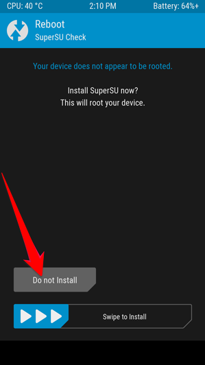 NIE potwierdzaj instalacji SuperSU przez TWRP