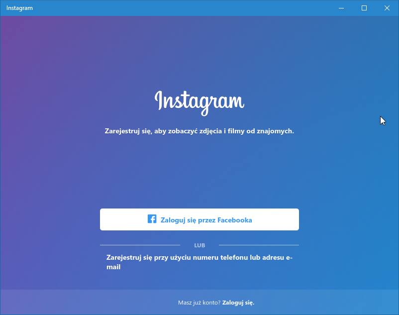 Instagram - logowanie