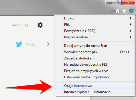 Internet Explorer - opcje internetowe