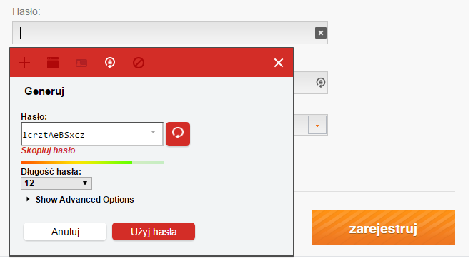 LastPass - generowanie haseł