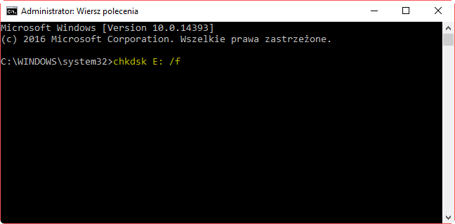 Przeskanuj kartę narzędziem chkdsk