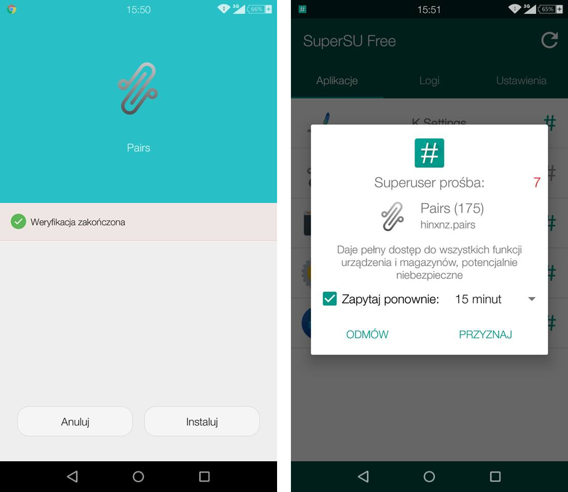 Zainstaluj i nadaj uprawnienia roota aplikacji PAIRS