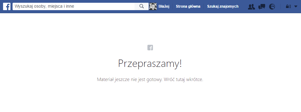 Niedostępne podsumowanie roku na FB - co zrobić?