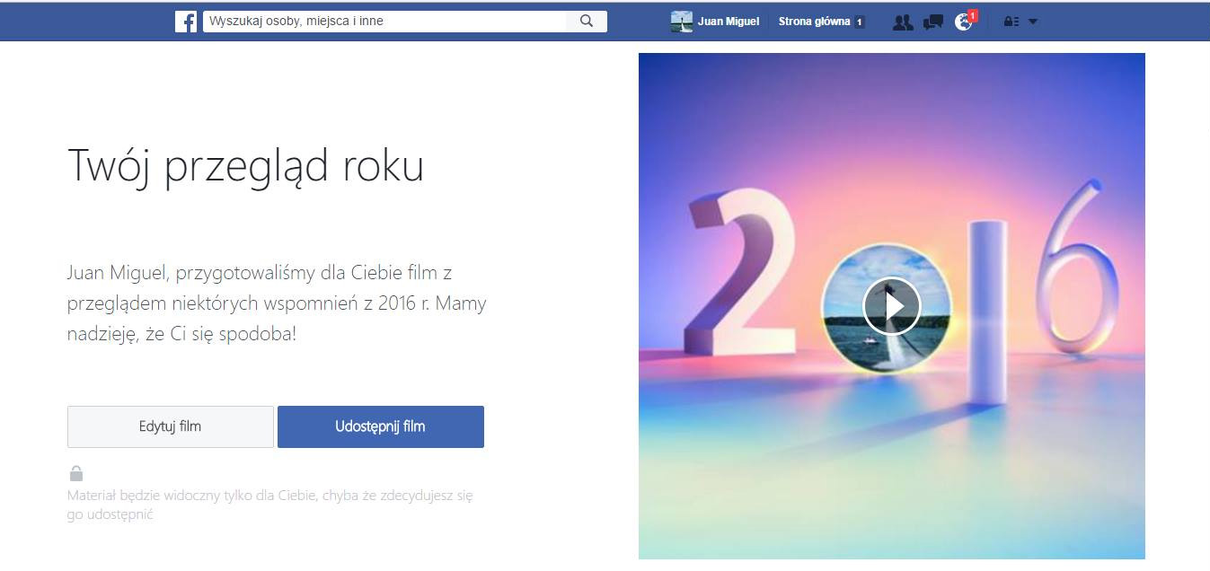 Twój przegląd roku na Facebooku 