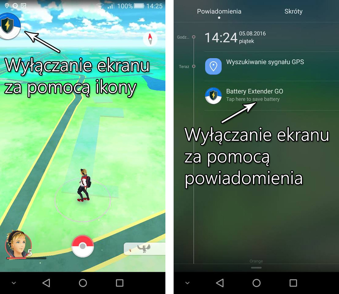 Korzystanie z Battery Extender GO w Pokemon GO