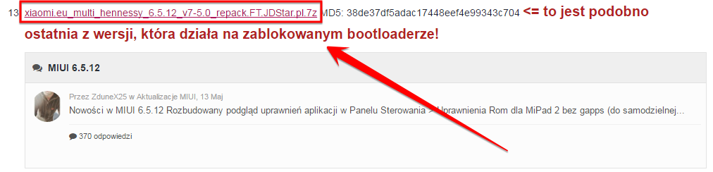 MIUI Polska na zablokowany bootlaoder w Redmi Note 3