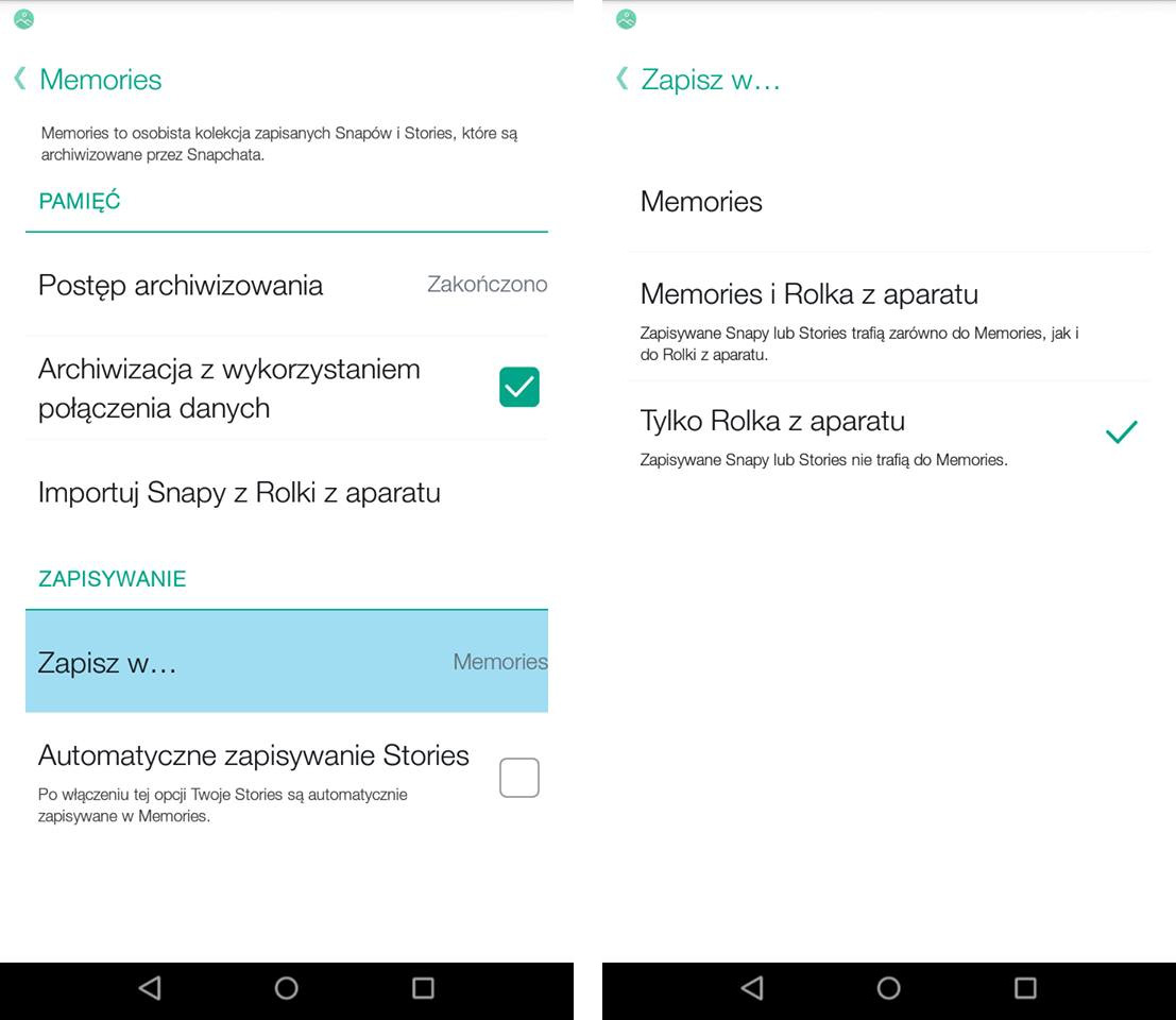 Jak Wylaczyc Memories W Snapchat I Zapisywac Zdjecia W Telefonie