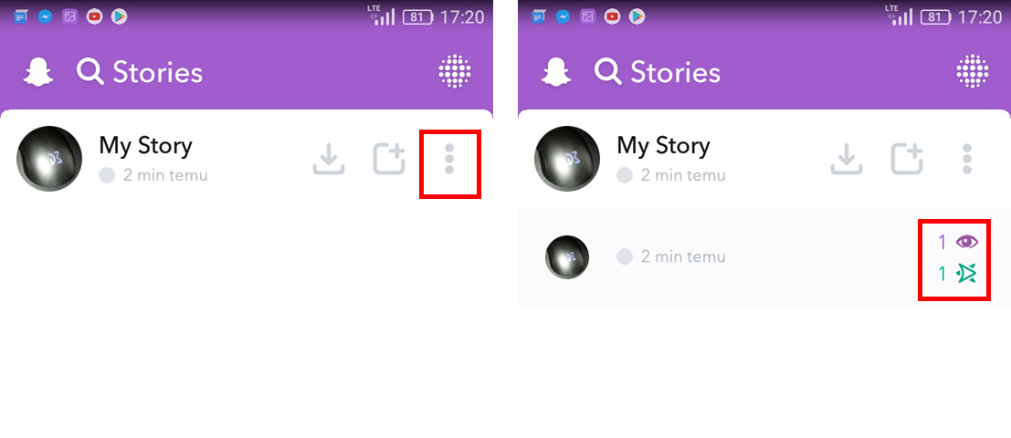 Snapchat - statystyki My Story