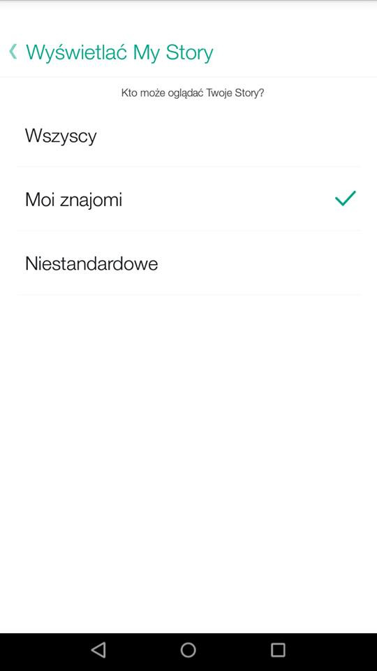 Snapchat - ustawienia My Story