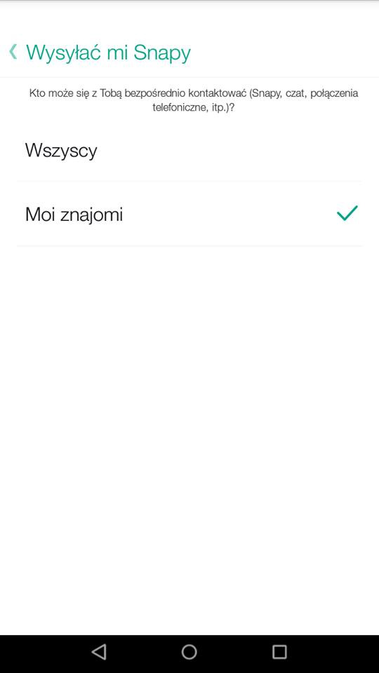 Snapchat - kto może wysyłać snapy