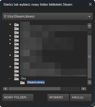 Tworzenie nowej biblioteki Steam