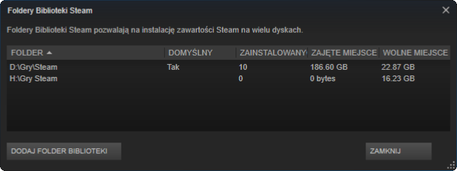 Steam - foldery bibliotek