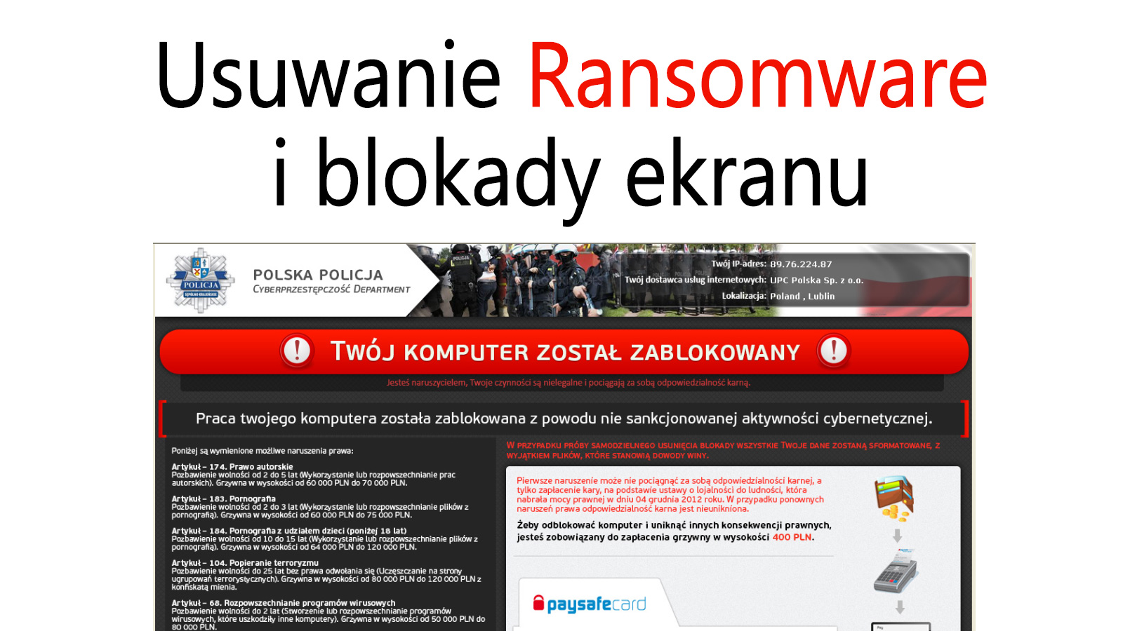 Usuwanie Ransomware, które blokuje ekran