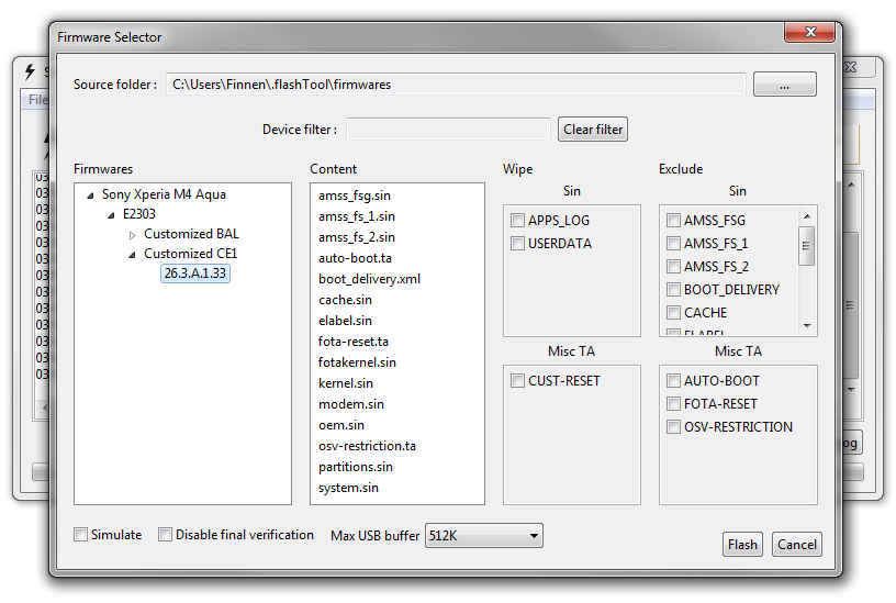 Instalowanie oprogramowania przez Flashtool