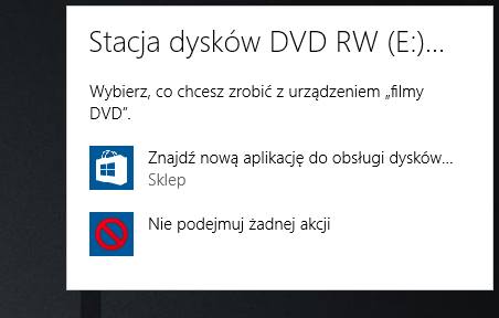 Brak aplikacji do odtwarzania DVD w Windows 10