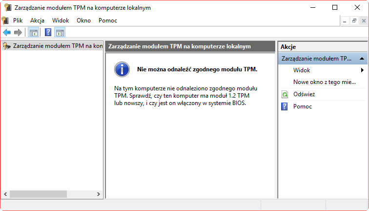 Brak modułu TPM