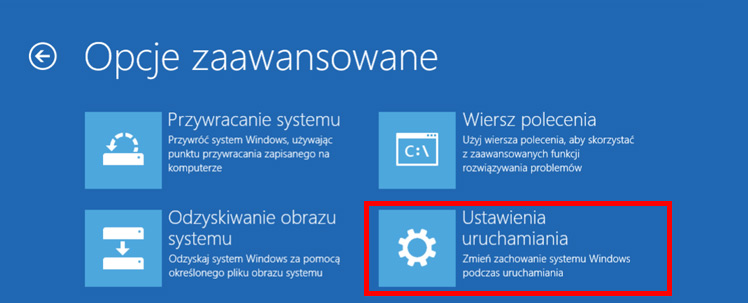 Ustawienia uruchamiania Windows 8 i 10