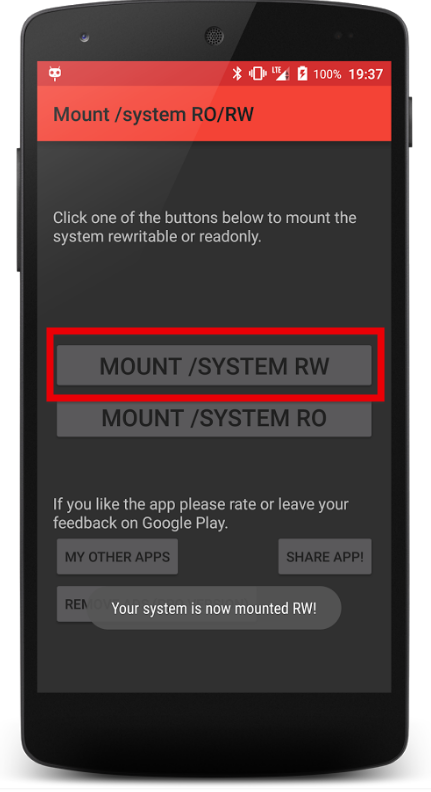 Mount /system RO/RW