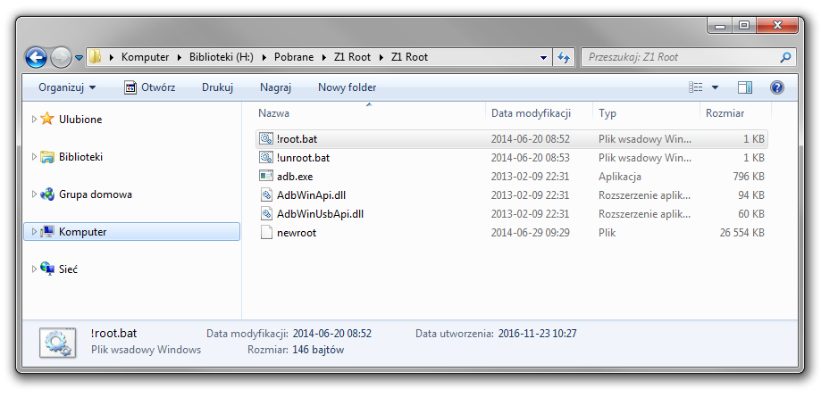 Z1 Root - pliki root i unroot
