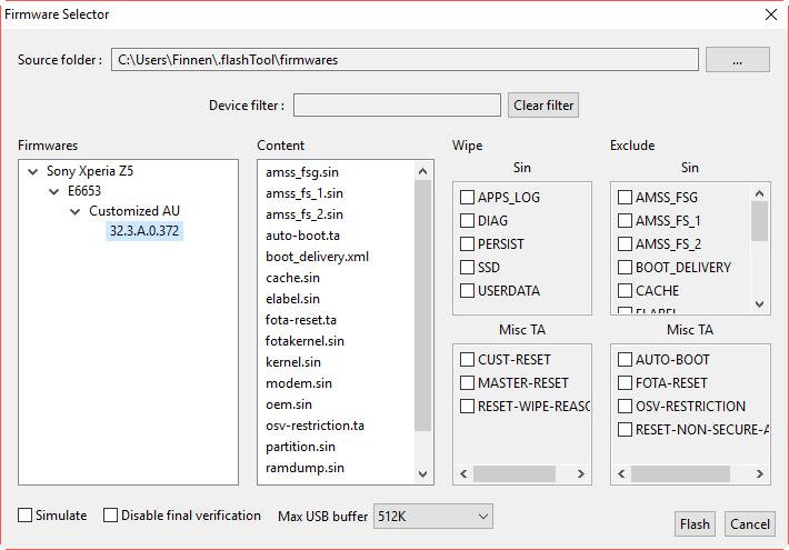 Xperia Z5 - instalacja oprogramowania w Flashtoolu