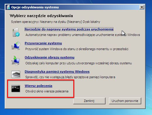 Uruchamianie Wiersza polecenia przez Instalator Windows