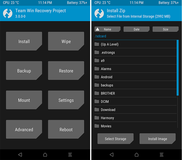 TWRP - instalacja plików ZIP