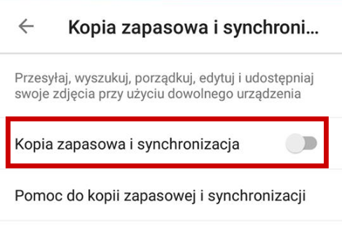 Przesyłanie zdjęć do chmury Google