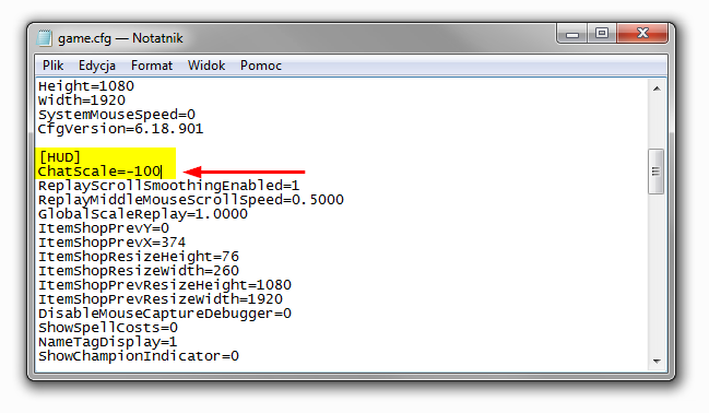 Dodaj opcję ChatScale=-100