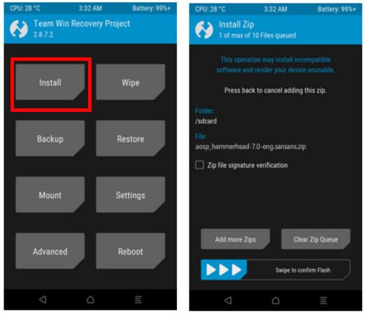 TWRP - instalacja Androida 7.0
