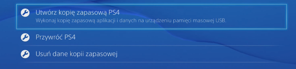 Tworzenie kopii zapasowej PS4