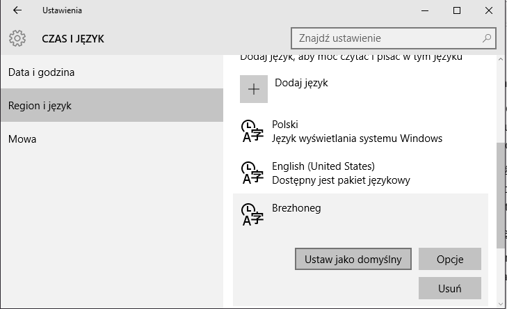 Jak zainstalować i usunąć wersje językowe w Windows 10