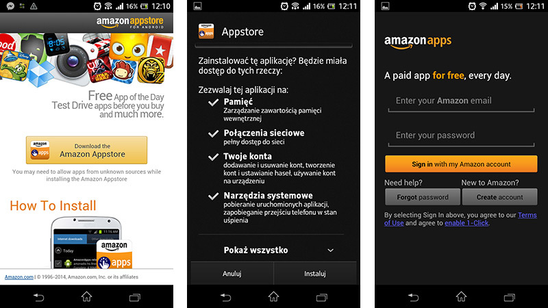 Instalacja Amazon App Store