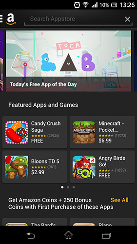 Główny ekran Amazon App Store