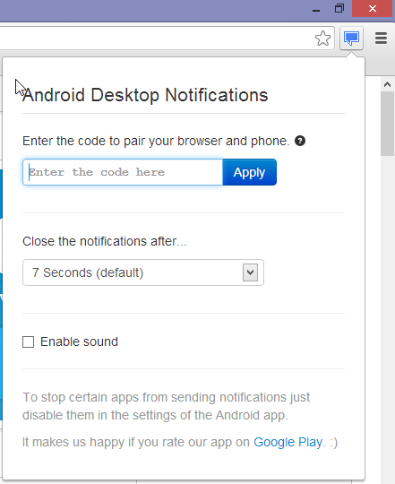 Android Desktop Notifications dla Chrome