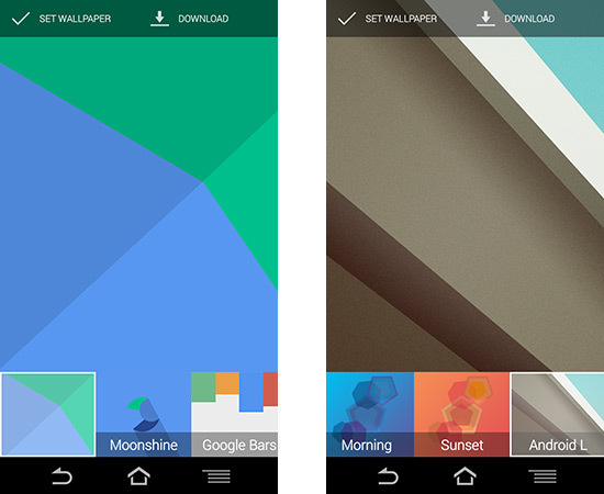 Android L - wybór tapety