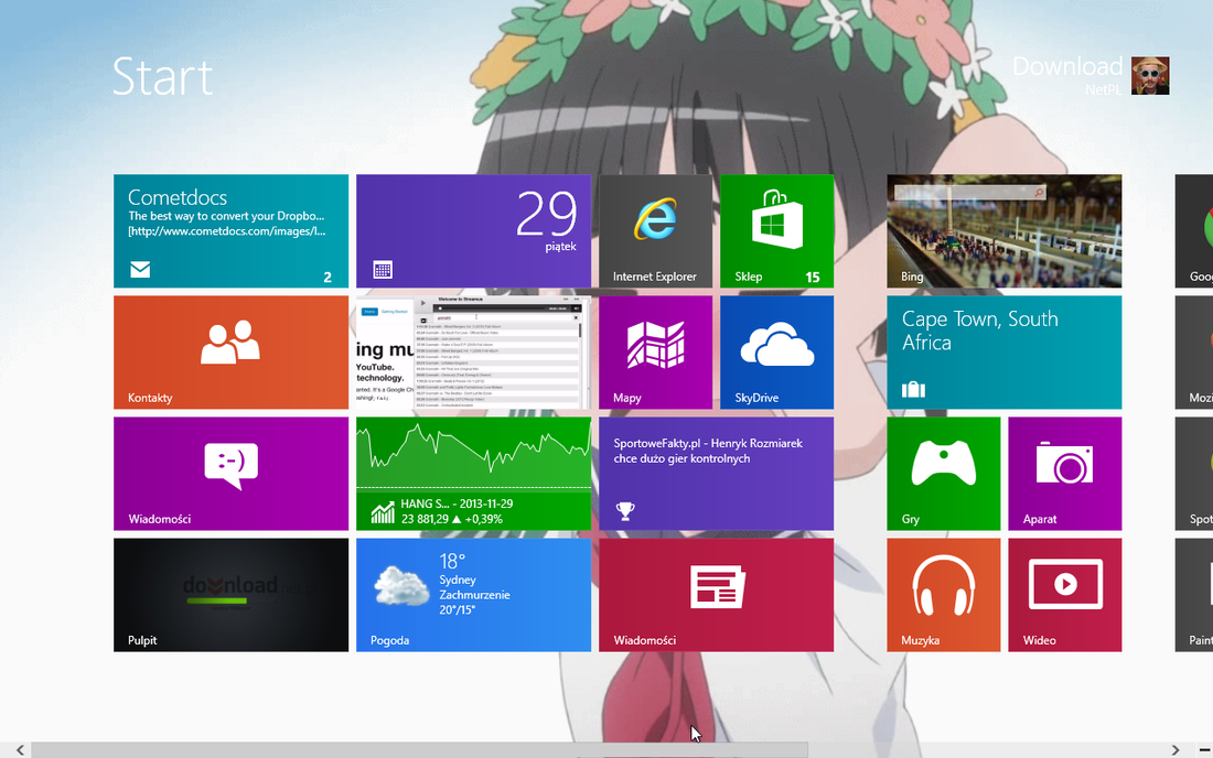 Windows 8 i 8.1 - animowane tło na ekranie start