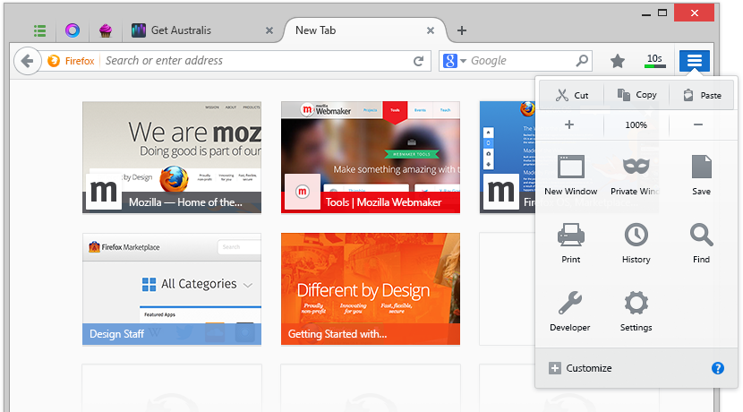 Firefox Australis - Windows 8
