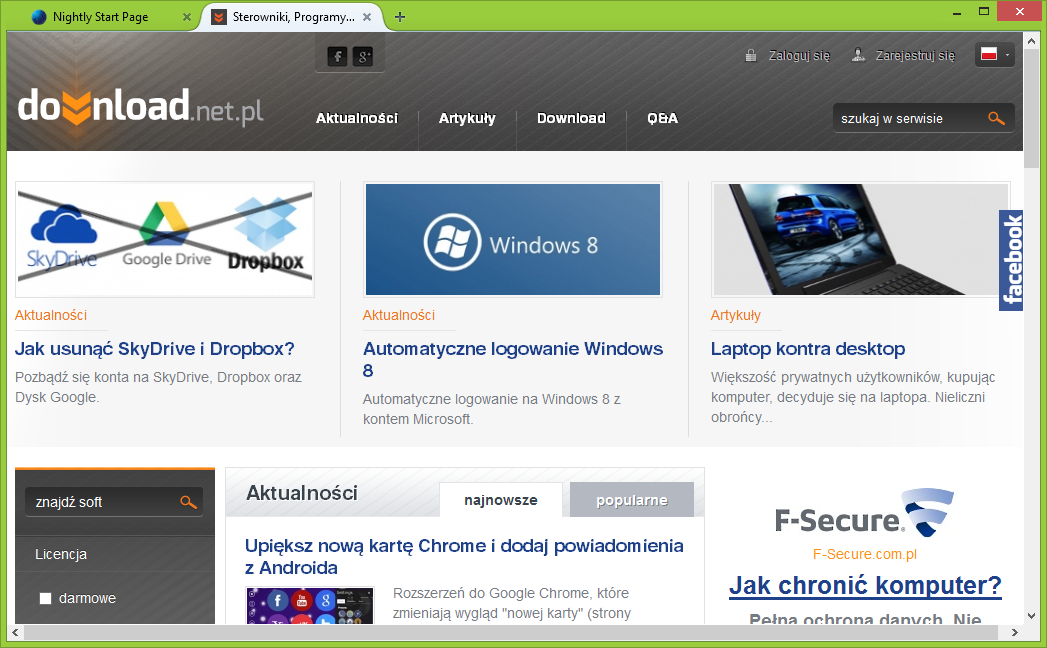 Firefox 28 - Australis Slimmr - odchudzony Australis