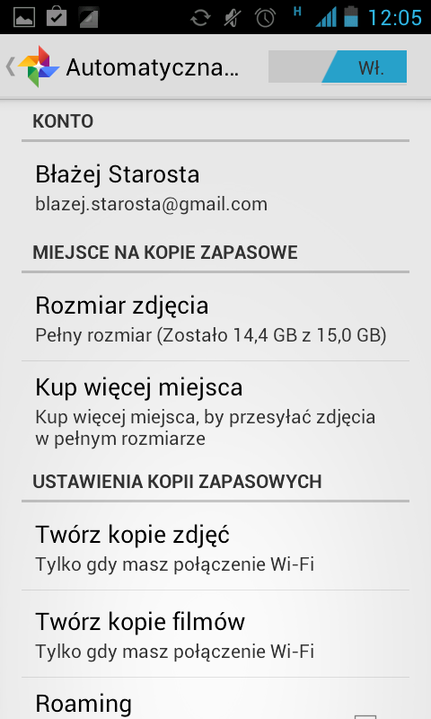 Automatyczna kopia zapasowa zdjęć w G+