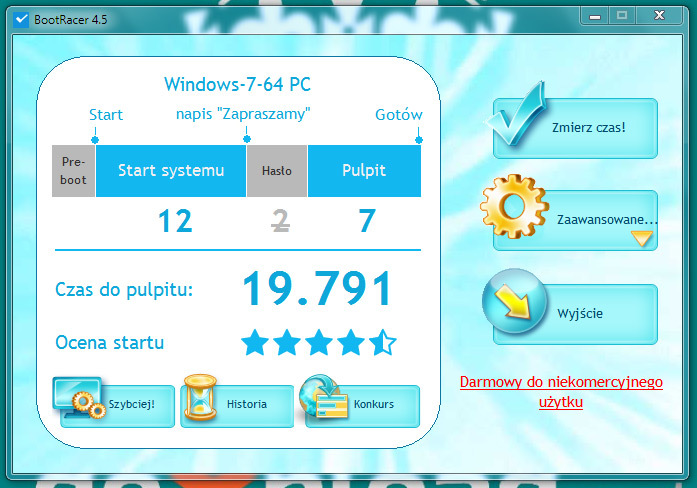 BootRacer - czas potrzebny na uruchomienie systemu
