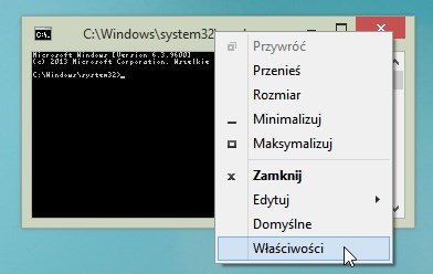 Wywoływanie właściwości wiersza polecenia